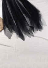 Load image into Gallery viewer, Loose Black Grey Asymmetrical Wrinkled Tulle Skirts Summer