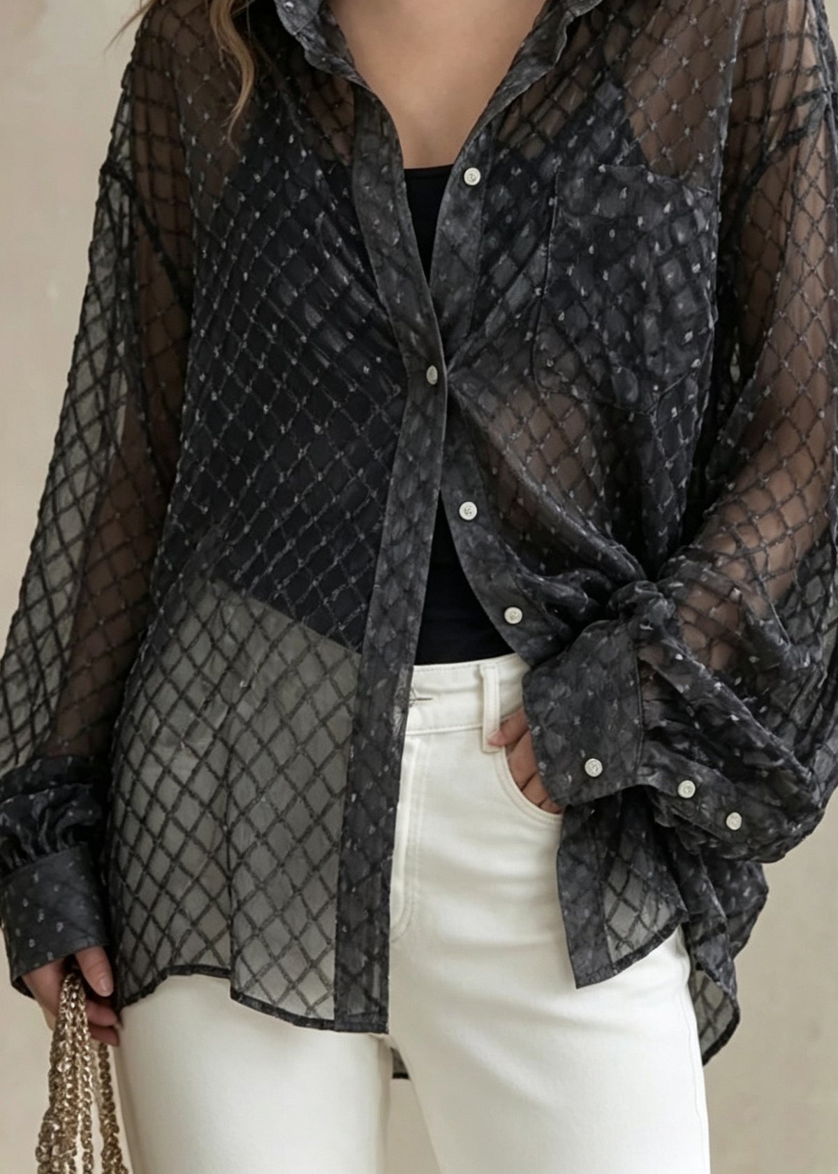 Loose Black Peter Pan Collar Patchwork Cotton Shirts Batwing Sleeve