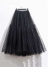 Load image into Gallery viewer, Loose Black Print Elastic Waist Tulle Skirts Summer
