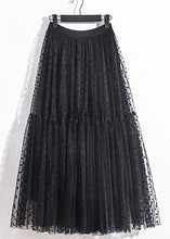 Load image into Gallery viewer, Loose Black Print Elastic Waist Tulle Skirts Summer