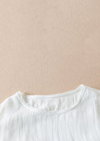 Loose Blue Gradient Color O Neck Cotton Dresses Half Sleeve