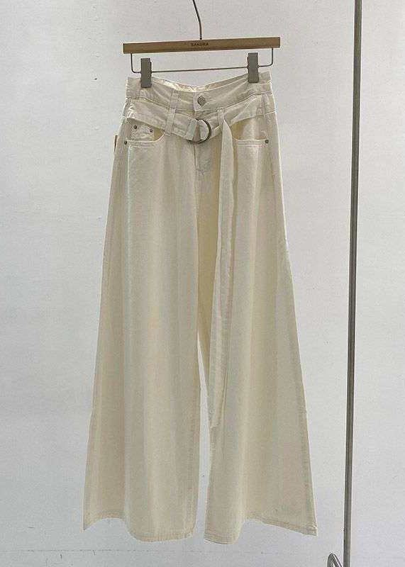 Loose Blue Patchwork High Waist Wide Leg Jeans Spring