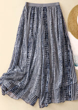 Load image into Gallery viewer, Loose Blue Print Elastic Waist Layered Silk Cotton Wide Leg Pants