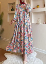 Load image into Gallery viewer, Loose Blue Print High Waist Cotton Long Dresses Spring