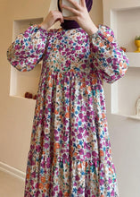 Load image into Gallery viewer, Loose Blue Print High Waist Cotton Long Dresses Spring