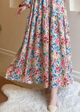 Load image into Gallery viewer, Loose Blue Print High Waist Cotton Long Dresses Spring