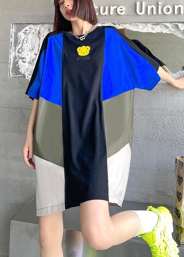 Loose Color block Loose Casual Maxi Dress Summer - SooLinen