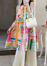 Load image into Gallery viewer, Loose Colorblock Button Print Cotton Shirts Dresses Long Sleeve
