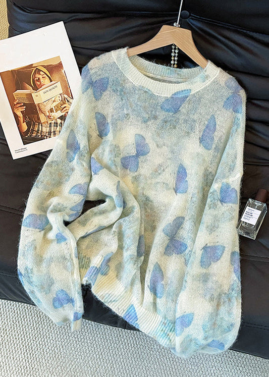 Loose Gradient Color Butterfly Cozy Knit Sweaters Fall
