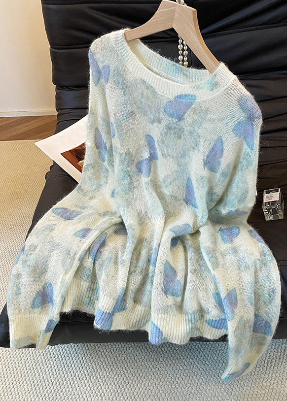 Loose Gradient Color Butterfly Cozy Knit Sweaters Fall