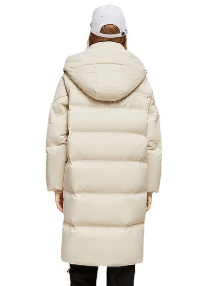 Loose Green Hooded Wrinkled Solid Silk cotton blend Coat Winter
