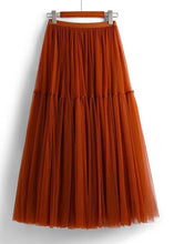 Load image into Gallery viewer, Loose Green Wrinkled Elastic Waist Tulle Skirts Summer