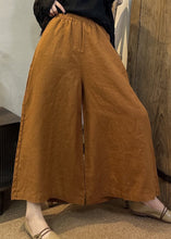 Load image into Gallery viewer, Loose Khaki Solid Elastic Waist Linen Wide Leg Pants Summer