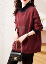 Load image into Gallery viewer, Loose Mulberry Ruffled Warm Fleece Sweatshirts Top Winter