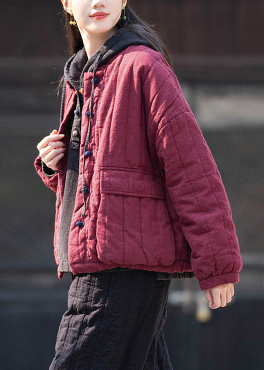 Loose Mulberry Stand Collar Winter Coats Long Sleeve