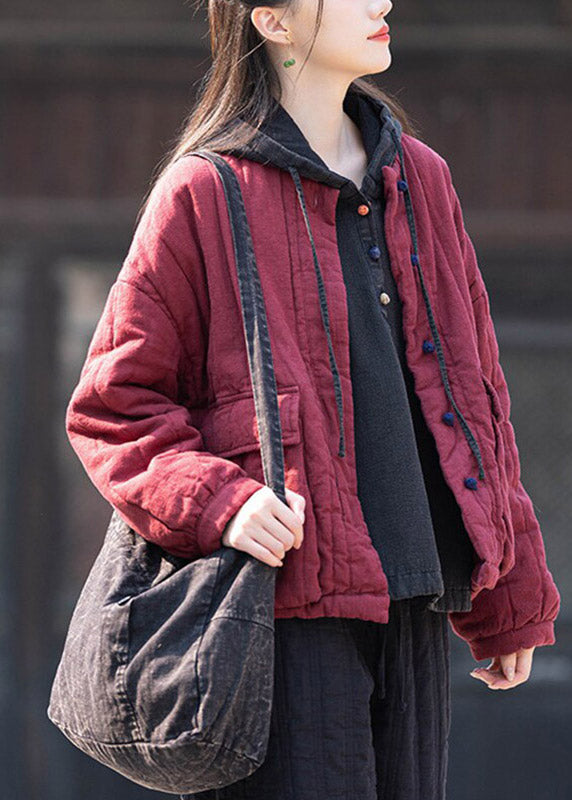 Loose Mulberry Stand Collar Winter Coats Long Sleeve
