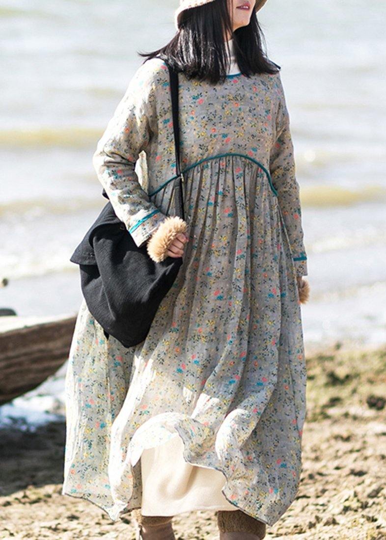 Loose O-Neck Patchwork Summer Quilting Dresses Wardrobes Print Dresses - SooLinen