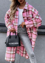 Load image into Gallery viewer, Loose Pink Peter Pan Collar Pockets Woolen Shirts Coat Fall