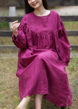 Load image into Gallery viewer, Loose Rose O-Neck Patchwork Wrinkled Maxi Dresses Spring