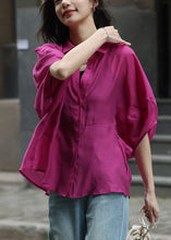 Load image into Gallery viewer, Loose Rose Peter Pan Collar Button Shirt Summer