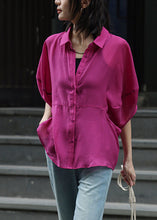 Load image into Gallery viewer, Loose Rose Peter Pan Collar Button Shirt Summer