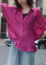 Load image into Gallery viewer, Loose Rose Peter Pan Collar Button Shirt Summer