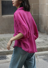 Load image into Gallery viewer, Loose Rose Peter Pan Collar Button Shirt Summer