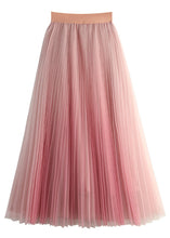 Load image into Gallery viewer, Loose Sky Blue Wrinkled High Waist Tulle Skirt Summer