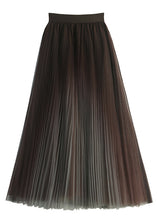 Load image into Gallery viewer, Loose Sky Blue Wrinkled High Waist Tulle Skirt Summer