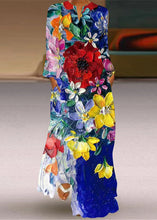 Load image into Gallery viewer, Loose V Neck Love Cat Print Long Dresses Spring
