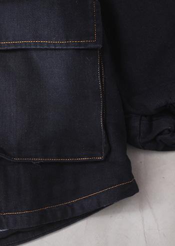 Loose black Fine clothes For Women Sewing two pockets patchwork hooded outwear - SooLinen