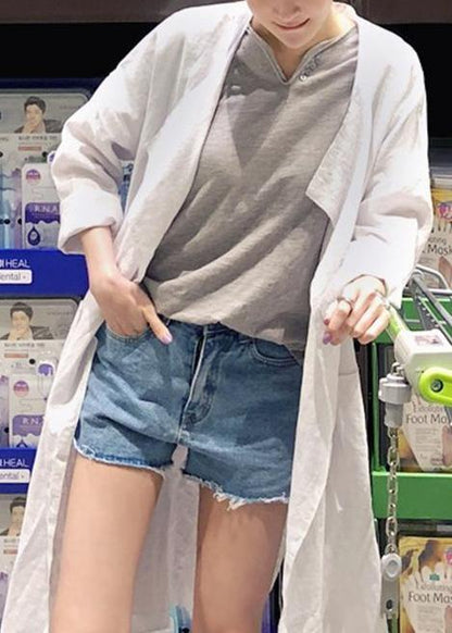 Loose pockets side open fine Coats Women black box women cardigan - SooLinen