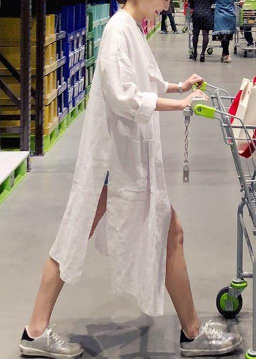 Loose pockets side open fine Coats Women black box women cardigan - SooLinen