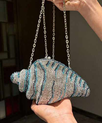 Luxury Blue Conch Shell Zircon Sparkling Versatile Evening Bag