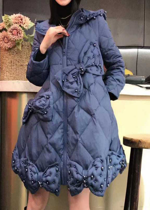 Luxury Yellow Bow Nail bead Casual Winter cotton blend Winter Coats
