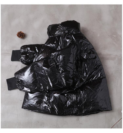 Luxury black hooded goose Down coat plus size clothing down jacket winter stand collar coats - SooLinen