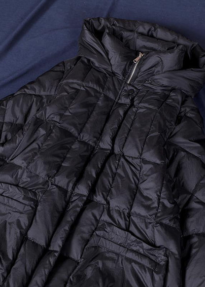 Luxury black warm winter coat plus size womens parka hooded zippered  coats - SooLinen