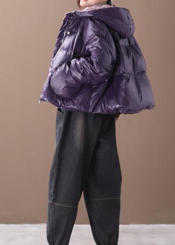 Luxury purple women parkas Coats winter hooded thick outwear - SooLinen