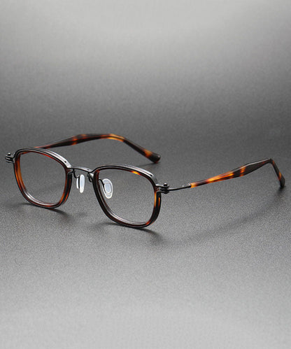 Men Tawny Resin Leopard Blue Light Blocking Reading Glasses