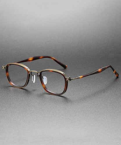 Men Tawny Resin Leopard Blue Light Blocking Reading Glasses