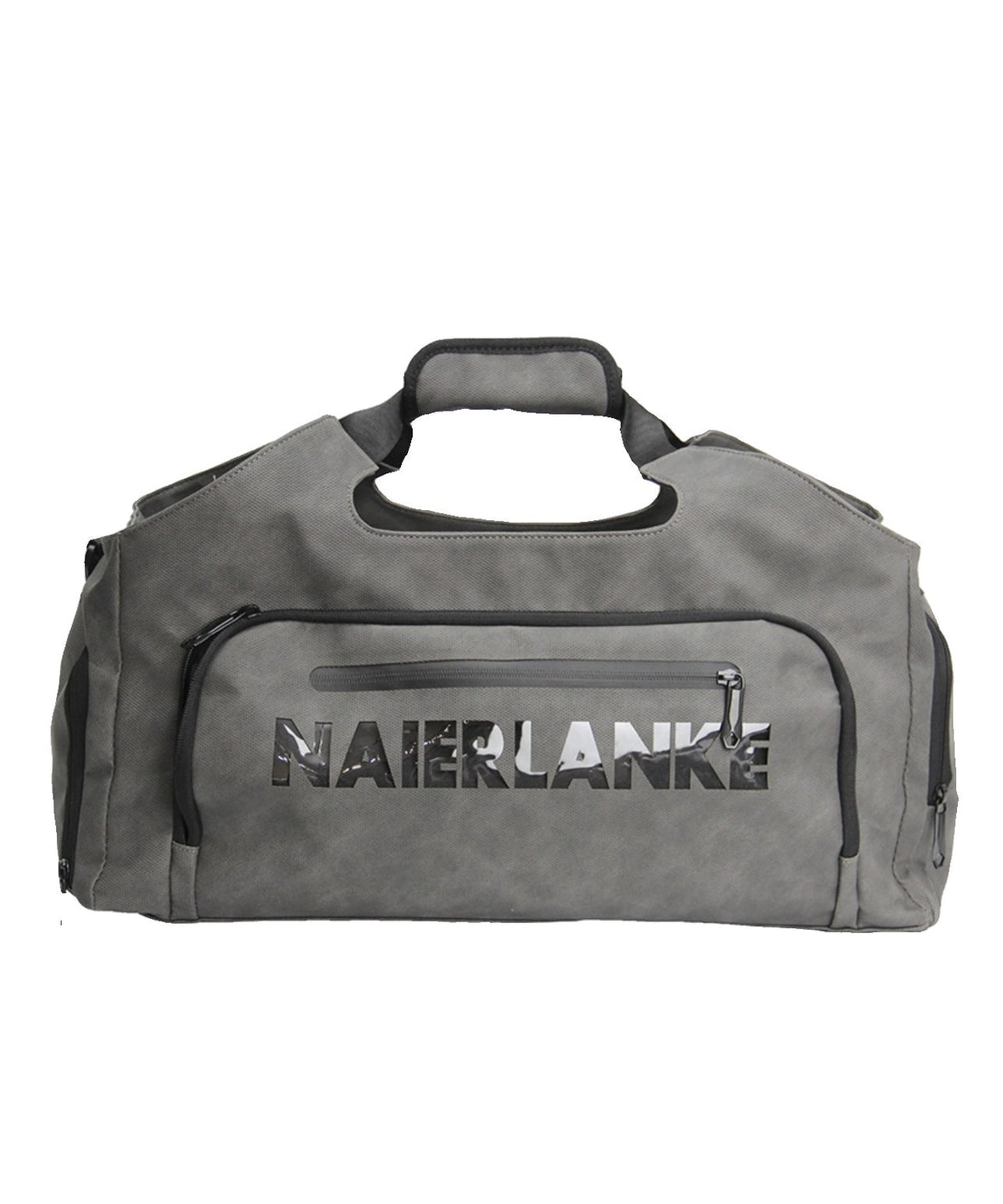 Men's Dark Gray Large Capacity Faux Leather Duffel Bag
