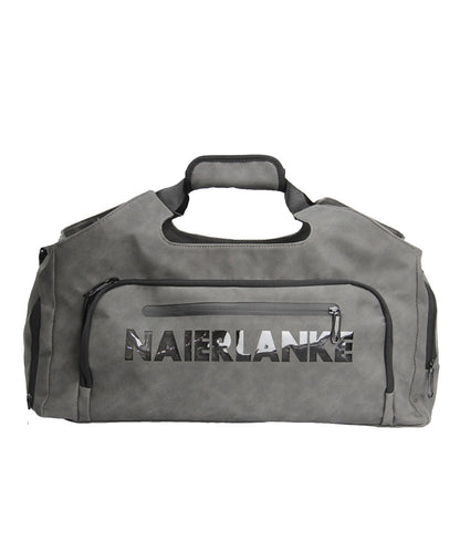 Men's Dark Gray Large Capacity Faux Leather Duffel Bag