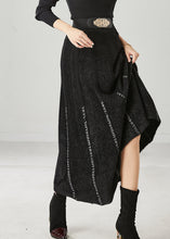 Load image into Gallery viewer, Modern Black Letter Patchwork Knit Skirt Spring