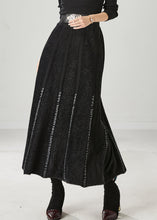 Load image into Gallery viewer, Modern Black Letter Patchwork Knit Skirt Spring