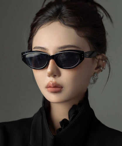 Modern Black Resin Cat Eyes UV Protection Sunglasses