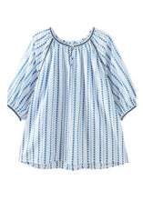 Load image into Gallery viewer, Modern Blue O-Neck Chiffon Print Shirts Puff Sleeve