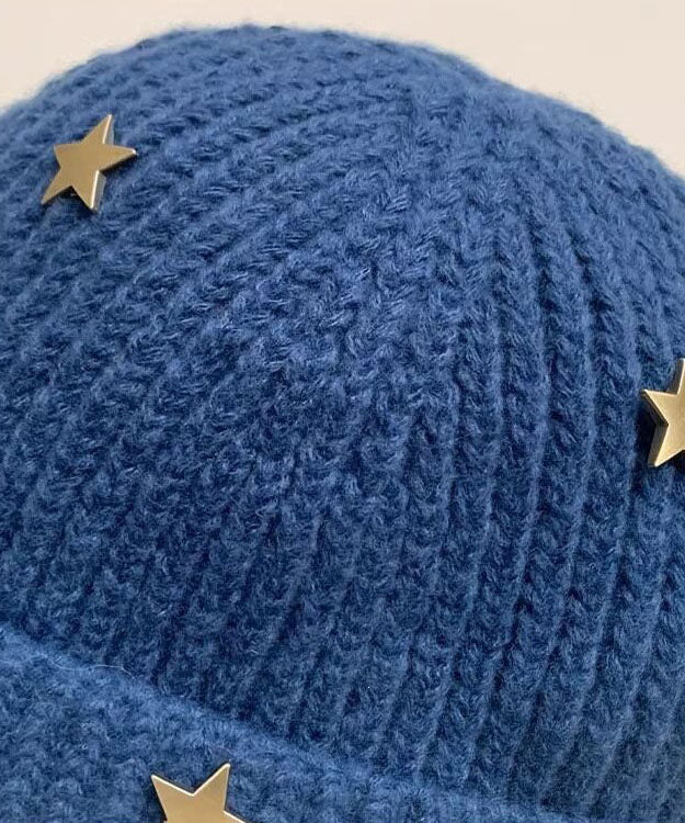 Modern Blue Star Warm Knit Bonnie Hat