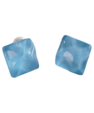 Load image into Gallery viewer, Modern Blue Sterling Silver Overgild Crystal Stud Earrings