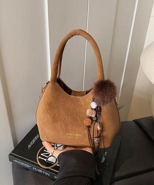 Modern Brown Solid Durable Faux Leather Mini Bag
