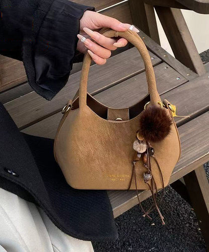 Modern Brown Solid Durable Faux Leather Mini Bag